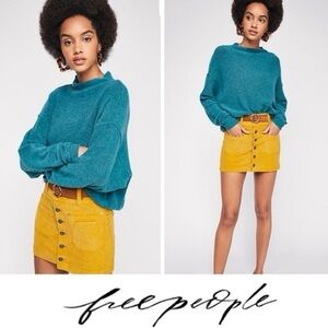 Free People Teal Fuzzy Knit Sweater ✨